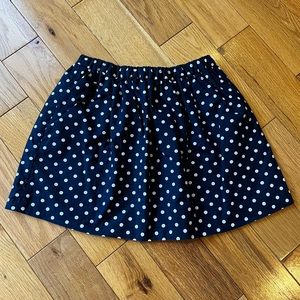 Girls navy/white polka dot skirt | Crewcuts | Size 4-5 | like new